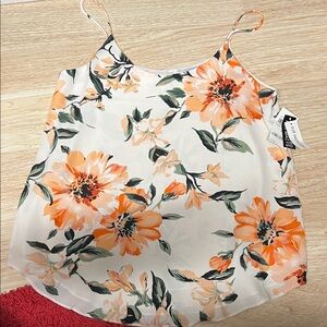 Bar III Orange Floral Camisole